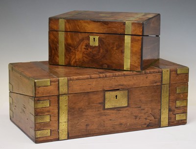 Lot 462 - Early 20th century mahogany and brass bound writing box