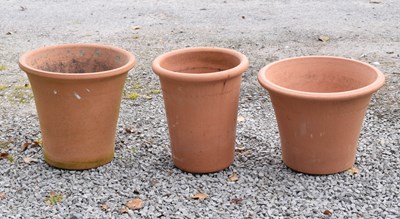 Lot 801 - Three 'Yorkshire Flowerpots' terracotta garden planters