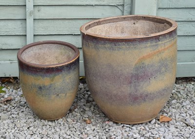 Lot 830 - Two glazed garden planters