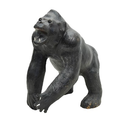 Lot 547 - Mid 20th century leather covered model of a gorilla