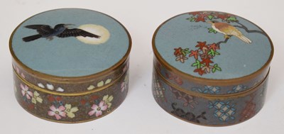 Lot 675 - Two Japanese cloisonné circular boxes