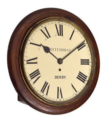 Lot 377 - Late Victorian single fusee wall clock, Whitehurst of Derby