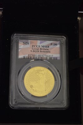 Lot 124 - Elizabeth II gold 1oz Britannia, 2021, in presentation case