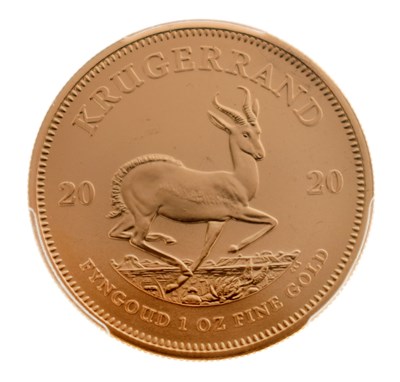 Lot 135 - South African gold 1oz krugerrand, 2020