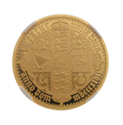 Lot 123 - Alderney Queen Elizabeth II gold sovereign, 2021, 'The New Gothic Crown'