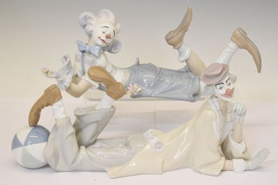 Lot 615 - Lladro - 'Reclining Clown', and 'Magic of Comedy' (2)