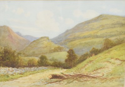 Lot 723 - Alfred Townsend (1846-1917) - Watercolour - Llyfant Valley