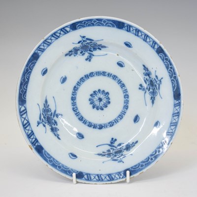 Lot 581 - Late 18th century Delft or delftware plate