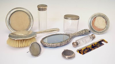 Lot 238 - Assorted silver items to include two silver backed brushes, etc