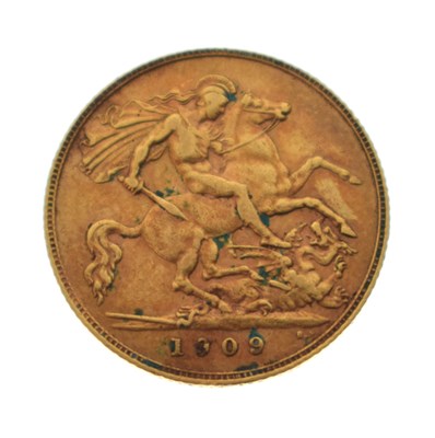 Lot 307 - Edward VII gold half sovereign, 1909