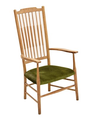 Lot 801 - Arts and crafts ash spindle-back armchair