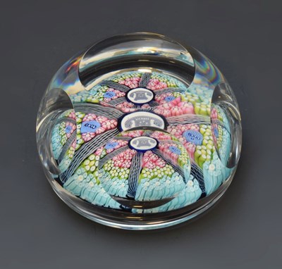 Lot 456 - Whitefriars millefiori paperweight - Centenary of the Invention of the Telephone