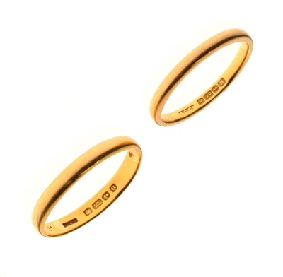 Lot 73 - Two 22ct gold wedding bands