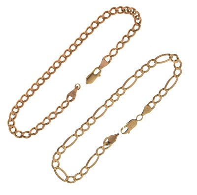 Lot 121 - Two 9ct gold bracelets