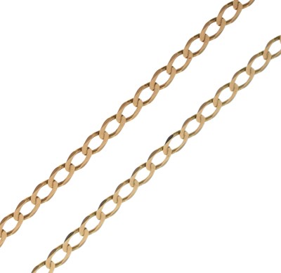 Lot 98 - 9ct gold flat curb link necklace