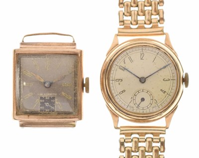Lot 198 - George VI 9ct gold cased bracelet watch