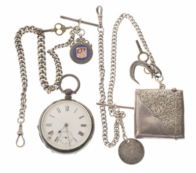 Lot 206 - Late Victorian silver cased open-face pocket watch