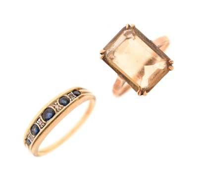 Lot 20 - Two 9ct gold gem-set dress rings