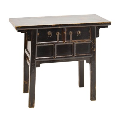 Lot 680 - Chinese provincial stained elm and pine side table