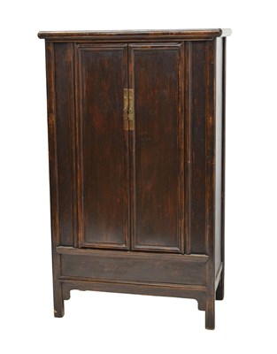 Lot 681 - Chinese provincial stained pine and elm cabinet