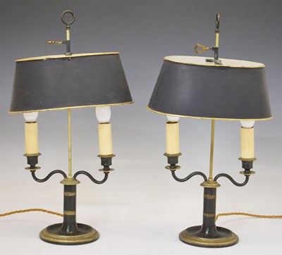 Lot 465 - Pair of vintage Bouillotte lamps