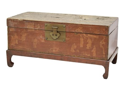 Lot 685 - Chinese red lacquer box on stand