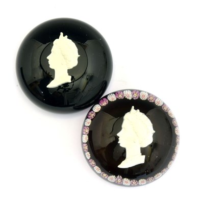 Lot 465 - Two Saint Louis glass Royal Commemorative paperweights