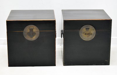 Lot 683 - Pair of Chinese lacquer storage boxes
