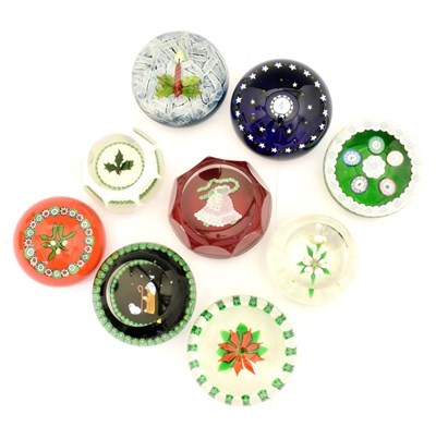 Lot 462 - Nine Limited Edition Perthshire Christmas Paperweights