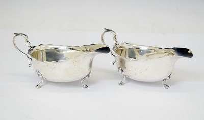 Lot 274 - Pair of George V silver sauceboats