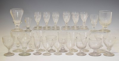 Lot 550 - Group of early 19th century rummers and other glasses