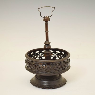 Lot 421 - George III treen cruet/bottle stand