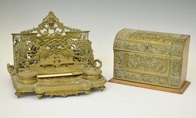 Lot 458 - Early 20th century French cast brass desk stand
