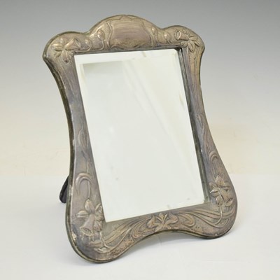 Lot 288 - Elizabeth II silver mounted easel table mirror