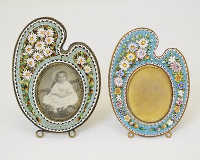 Lot 384 - Near pair of early 20th century micromosaic easel frames