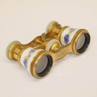 Lot 388 - Pair of early 20th century enamel opera glasses