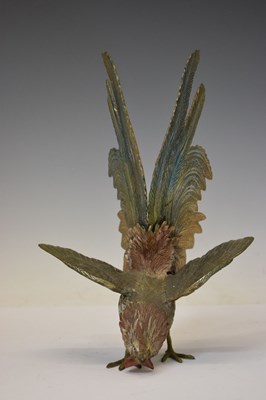 Lot 406 - Pair cast metal 'fighting cocks'