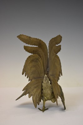 Lot 406 - Pair cast metal 'fighting cocks'