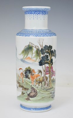 Lot 657 - Chinese porcelain vase, Eight Horses of Mu Wang