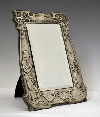 Lot 95 - Edward VII silver-mounted easel table mirror