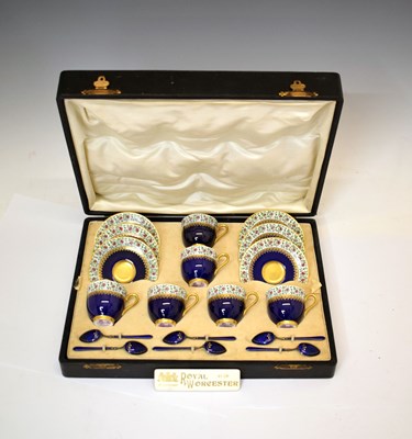 Lot 223 - Royal Worcester porcelain coffee set