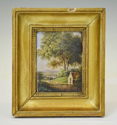 Lot 640 - 19th century French painted porcelain plaque