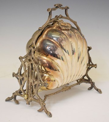 Lot 491 - Early 20th century silver plated double lidded biscuit box