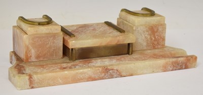 Lot 407 - French Art Deco onyx ink stand