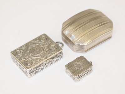 Lot 222 - Three 19th century silver vinaigrettes