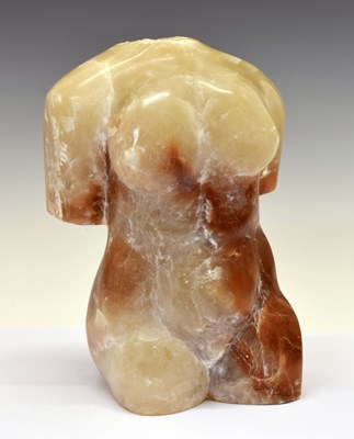 Lot 276 - John Taulbut RWA (b.1934), carved alabaster sculpture, ‘Diva’ 1988