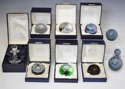 Lot 574 - Collection of seven Caithness glass paperweights, etc