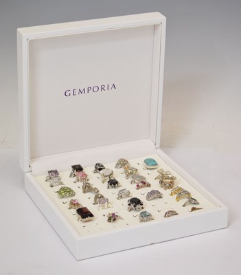 Lot 172 - Quantity of dress rings, in a Gemporia presentation case