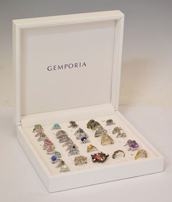 Lot 173 - Quantity of dress rings, in a Gemporia presentation case
