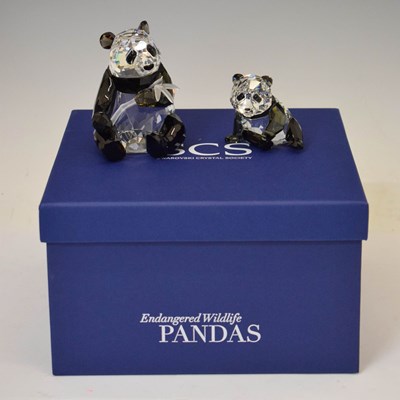 Lot 564 - Swarovski Crystal Collector's Society 'Endangered Wildlife' Pandas 2008